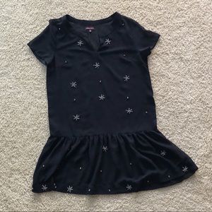 Embellished Mini Peplum Shift Dress